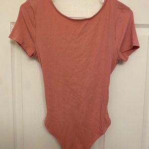 twist back pink bodysuit